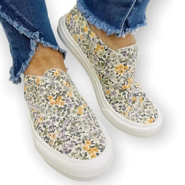 Gypsy Jazz Lavender Yellow Floral Ivory Sneaker - Image 14