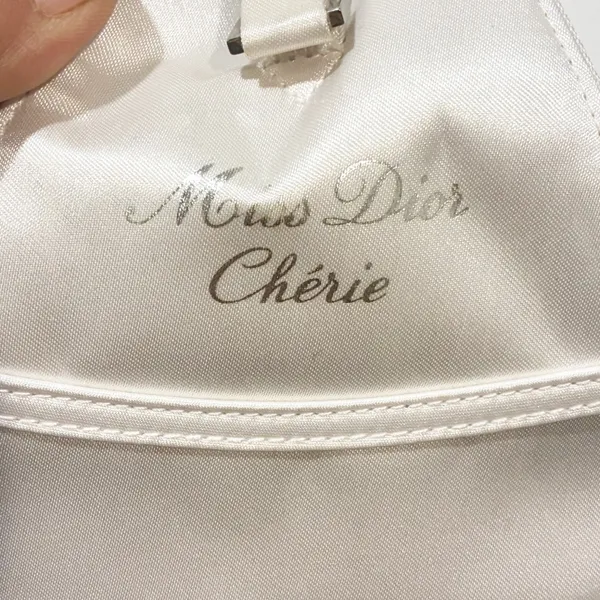 Christian Dior Beauty Vintage White Fabric Vanity‎ Makeup Cosmetic Toiletry Bag - Image 4
