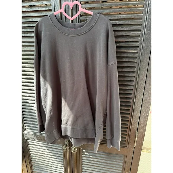 Lululemon oversized Black Crewneck Sweatshirt Pullover 18 - Image 2