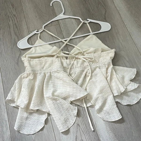 Princess Polly Tank Top asymmetrical fairy crop womens Cream (size 8) festival - Image 7