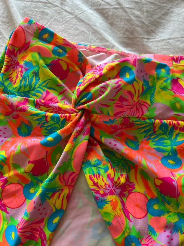 White Fox Neon Twist Skirt Tropicana Print Cover Up - Image 7