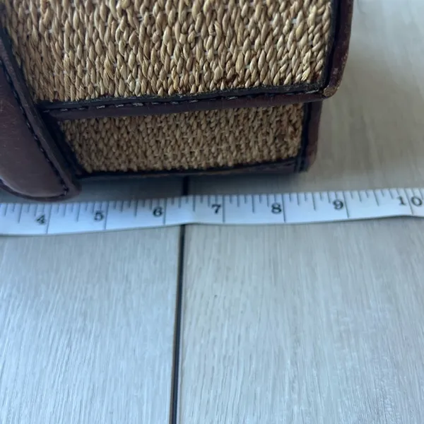 Vintage Leather woven bucket bag brown tone safari tan - Image 6