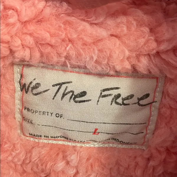 Free People We The Free Teddy Swing Coral Pink Faux Fur Jacket - Image 4