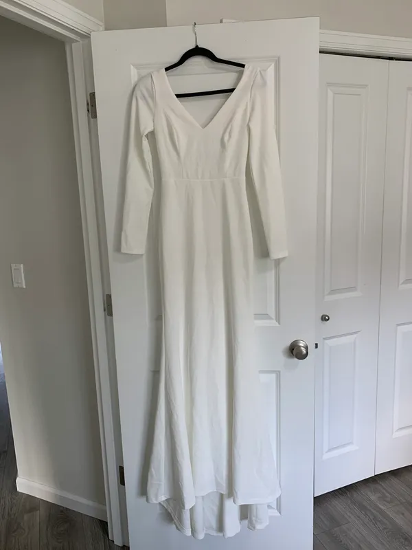 Lulus NWOT Feeling of Forever White Long Sleeve Mermaid Maxi Dress - Image 5