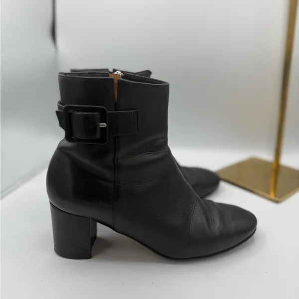 Grigiarancio Y2K Black Leather Ankle‎ Boots 8.5 | Made in Italy Chunky Heel - Image 11