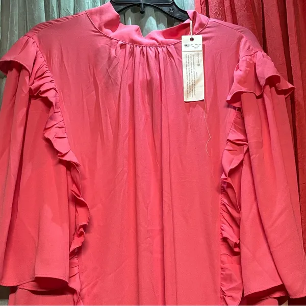 Elegant Pink Ruffle Dress Size XL - Image 2