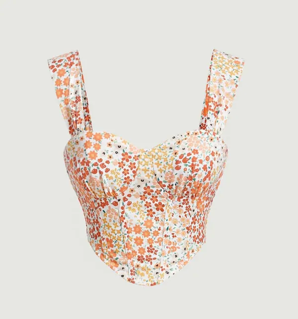 Floral Cropped Tank Multiple Size XS - Image 2