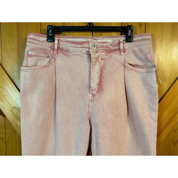 Pilcro and the Letterpress Ultra High-Rise Acid Wash Straight Jeans Pink/Rose 31 - Image 4