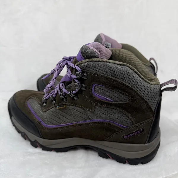 Hi-Tec Dri-Tec Waterproof Hiking‎ Boots Womens 11B Brown Purple Leather 9022 - Image 10