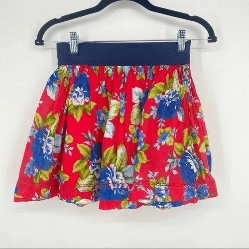 Y2K Abercrombie & Fitch Floral Mini Skirt‎ Navy Pink Size S - Image 3