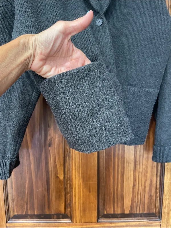 WEEKEND GRAY Shawl Collar Wool-Blend Cardigan Jacket L - Image 4