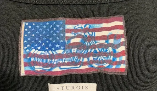 Sturgis South Dakota 2000 Y2K vintage women’s black American flag tank top M - Image 2