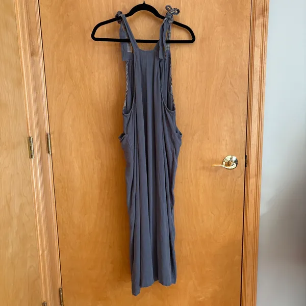 Annie Wear LA Women's Jumpsuit Casual Tie Strap Gray Plax Viscose‎ Blend Size L - Image 7