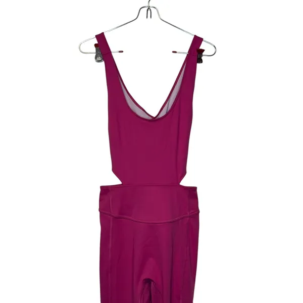 Free People Womens Jumpsuit Back It Up Pink‎ Dragonfruit One Piece Medium NWT - Image 4