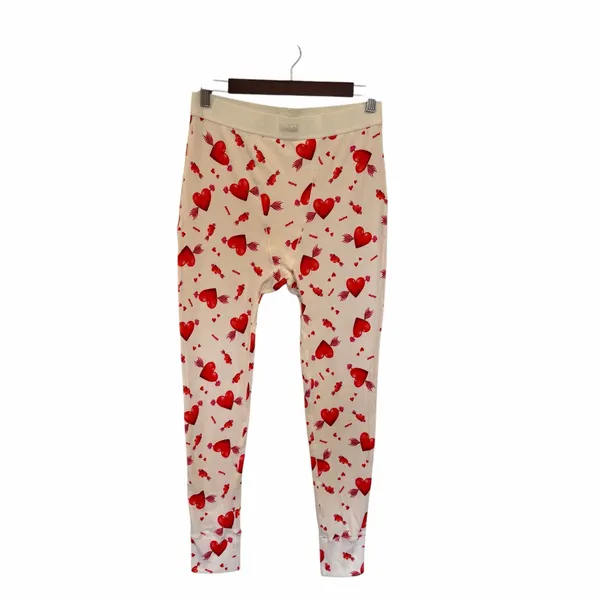 Skims Cotton Rib Leggings In Marble Red Heart & Arrow Valentines Day Print - Image 2