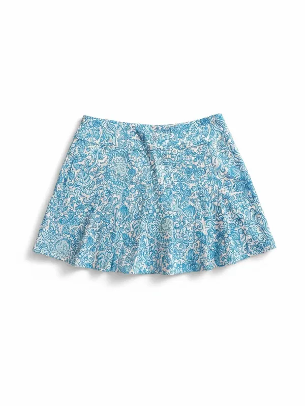 Lilly Pulitzer Priska‎ Skort Womens 4 Blue White Took Me By Sunrise Pleated - Image 3