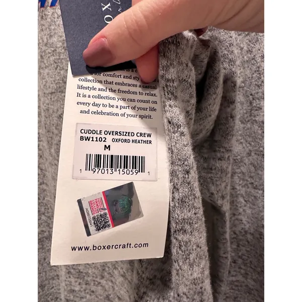NWT Boxercraft Women's Gray‎ Boise State Broncos Oversized Cuddle Sweatshirt M - Image 5