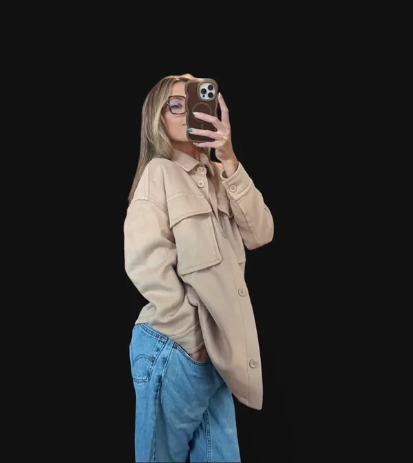 Abercrombie and Fitch oversized tan jacket - Image 2