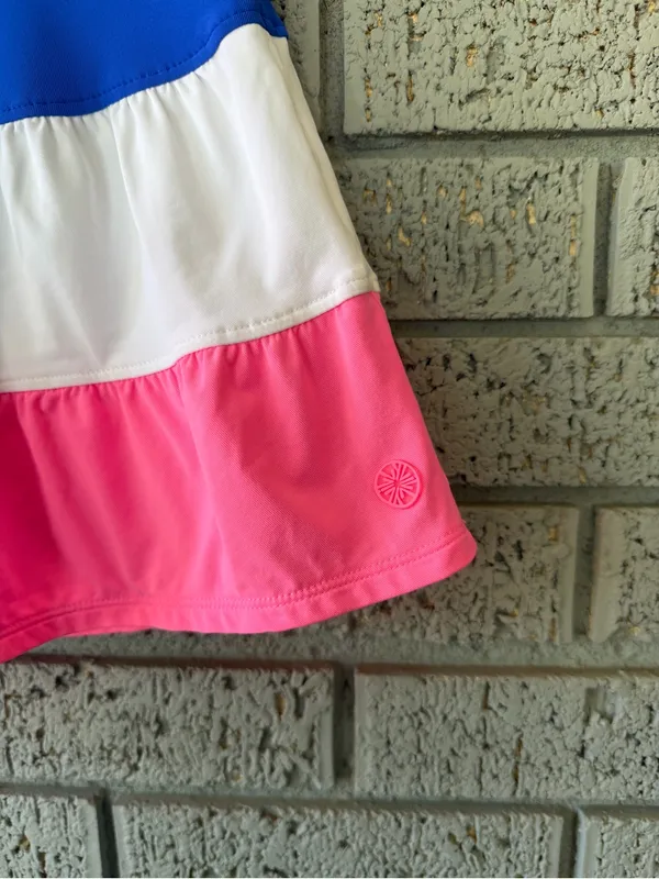 Lilly Pulitzer Peachy Skort Pink Royal Blue and White Luxletic Athletic UPF 50+ - Image 3
