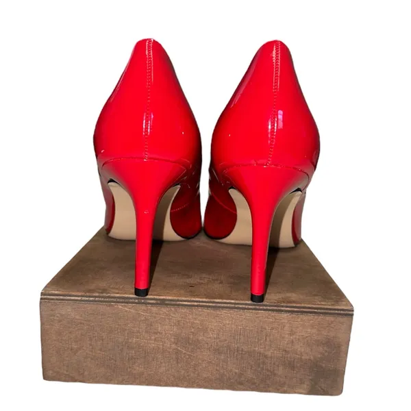 Calvin Klein • Bright Red Callia Pumps With 3 Inch Heels • Size 9 - Image 3