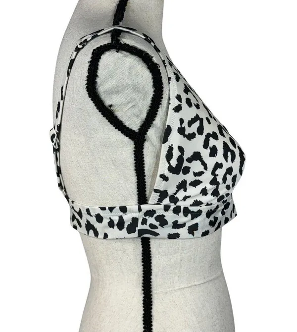 Aerie X-Large Scoop Swim Bikini Top Leopard Print Adjustable Strap Stretch Lined - Image 2
