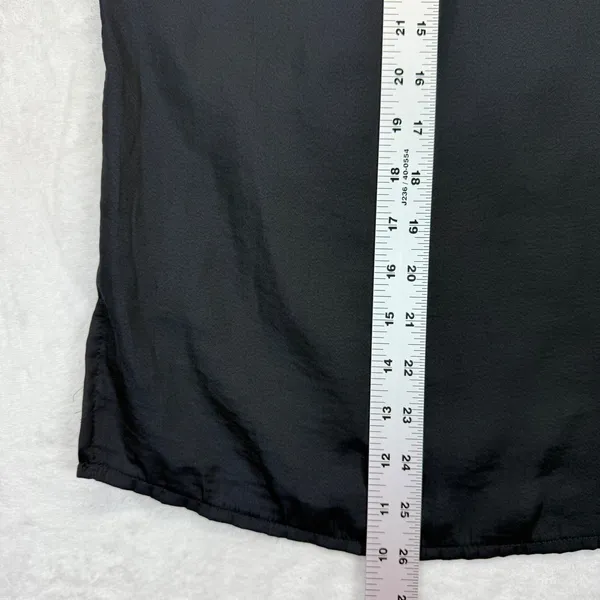Mustard Seed Ruffle Sleeve Blouse Tie Neck‎ Top Flowy Black Small - Image 3
