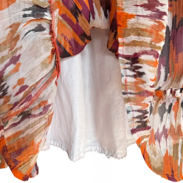 Anthropologie Orange and Brown‎ Abstract Mini Skirt Sz L - Image 6
