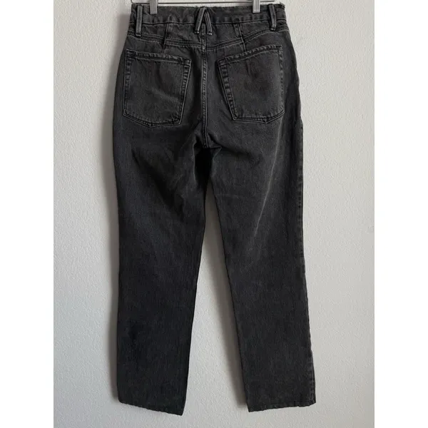 Good American Good‎ 90s Chic Relaxed Jeans Washed Black Single Knee Slash 2/26 - Image 10