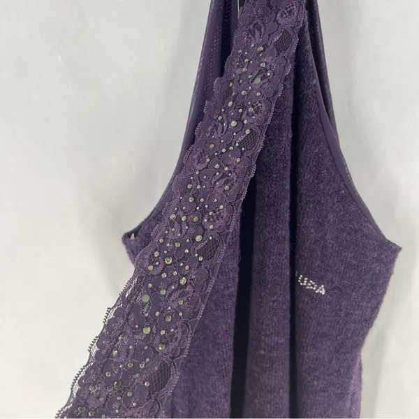 Coconuda‎ Donna Purple Mohair Blend Knit Halter Midi Dress Size L - Image 5