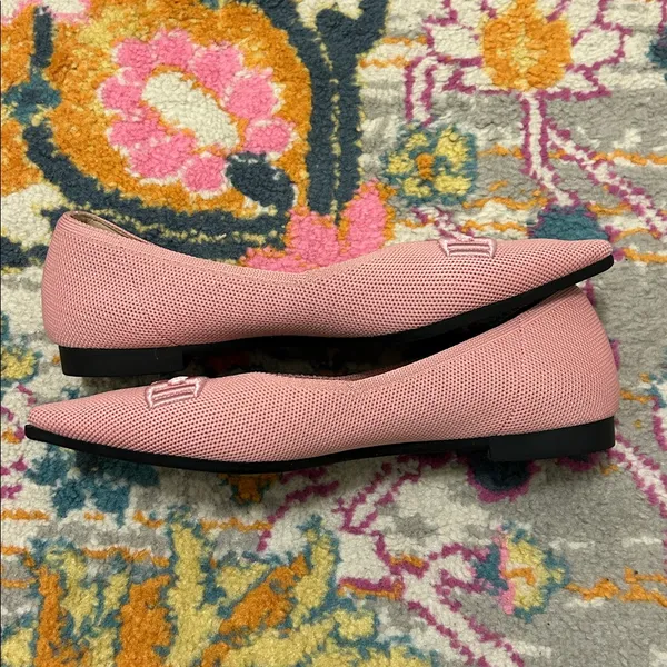 VIVAIA Pointed-Toe Flats Ena 2.0 Pink Embroidered Horsebit Size EU 37, US 6.5 - Image 6