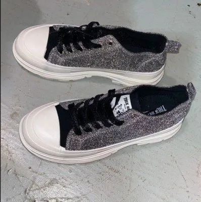 True Religion Janis Chunky Glitter Sneakers, Silver, Size 7.5 - Image 5