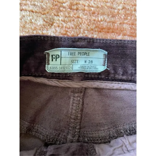 Free People Mulberry Cyndi High Rise Stretch Velvet Pants W28 - Image 4