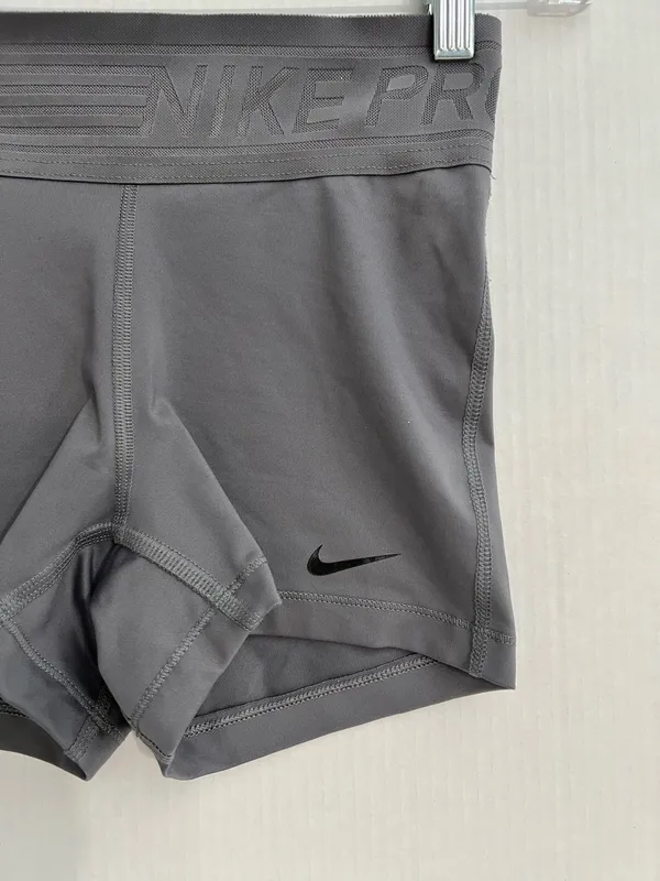 Nike Pro Dri Fit Ladies Gray Athletic Shorts - Image 2