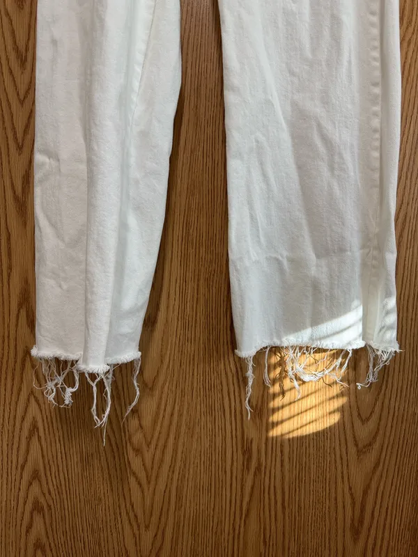 Shop Priceless White Distressed Wide Leg Jeans - Image 2