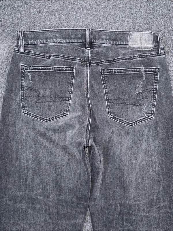American Eagle Womens AE Ex Boyfriend Jeans Size 8 Short Black Gray Baggy Loose - Image 4