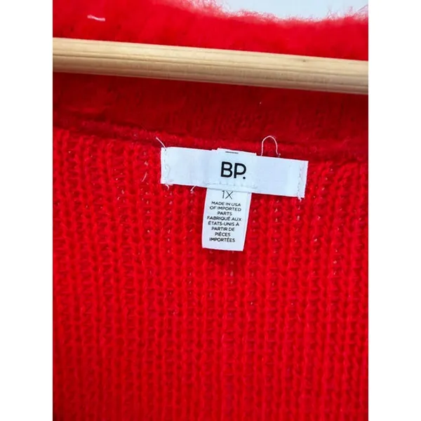 BP Mohair V‑Neck Oversized Red Sweater Sz1X NWT - Image 5