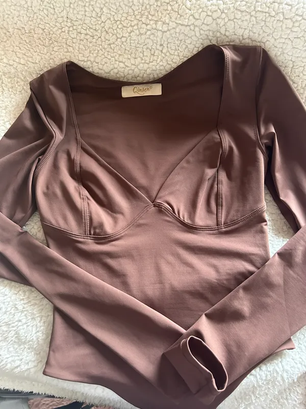 Brown Long Sleeve Bodysuit - Image 3