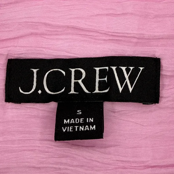 J.Crew Crinkle Belted Button-Up Maxi‎ Shirt Dress S Pink Long Sleeve Side Slit - Image 7