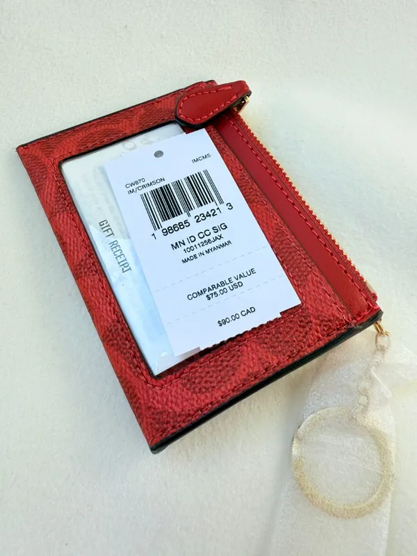coach Mini Skinny Id Case In Signature Canvas cw870 - Image 7