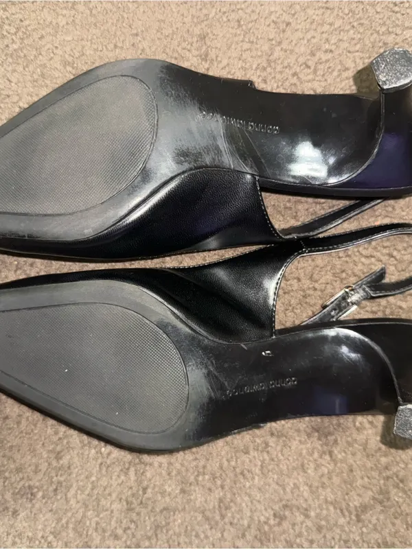 Donna Lawrence "Classy" Black Slingback Kitten Heels Size 7.5 - Image 6