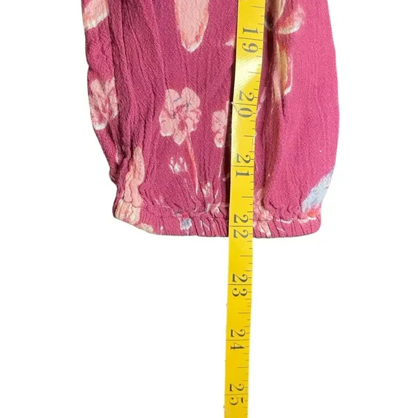 Billabong Pink & Blue‎ Floral Just Like You Dress Medium Boho Peasant Flowy - Image 9