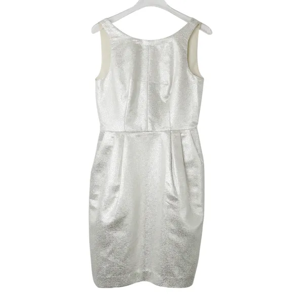 Revolve Club Monaco Lana Dress in Silver Jacquard Mini Dress Sleeveless 00 XXS - Image 2