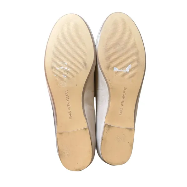 Saks 5th Avenue Ballet Flats Nude Beige Size 10M Neutral Minimalist Classic - Image 6
