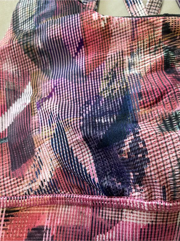Women's Lululemon size 2 Pink printed Strappy Sports Bra - Image 2