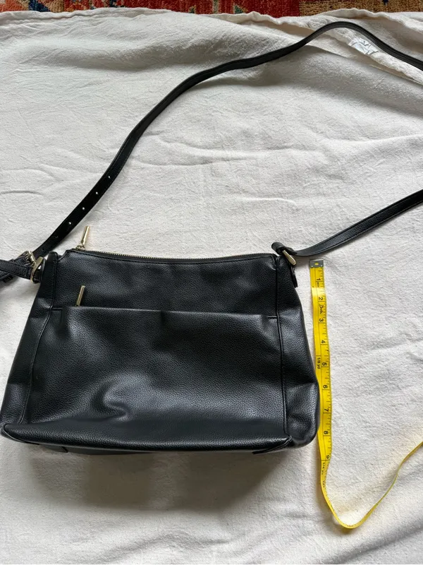 A New Day Black Pebbled Crossbody Bag with Adjustable Strap, practical, easy - Image 7