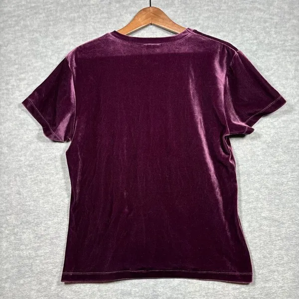 Vtg Tweety Bird Velvet T-Shirt Tee Sz L‎ Warner Bros Womens Purple - Image 4
