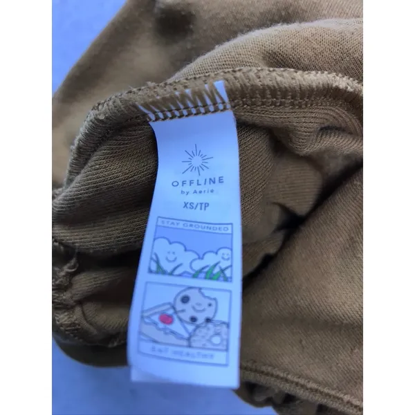 OFFLINE by Aerie Jumpsuit Women XS Brown Terry Cloth Wide Leg Loungewear - Image 8