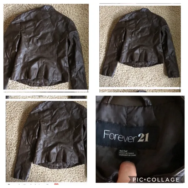 Forever 21 Brown leather jacket Sz M ❤️ - Image 6