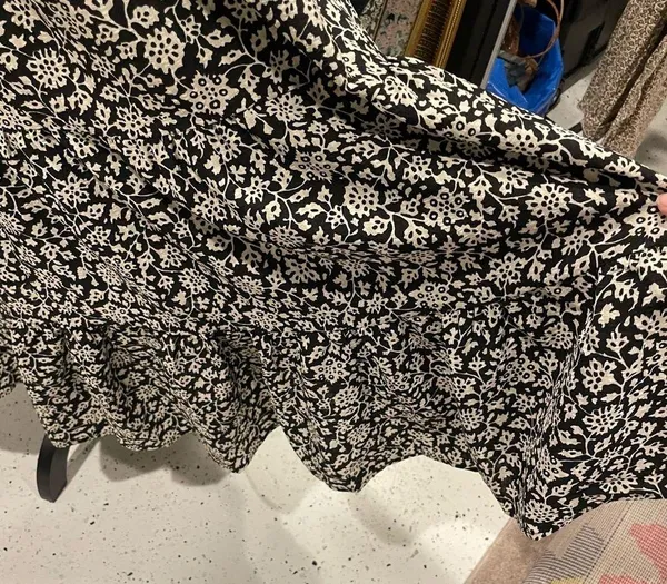 Adorable Black and white floral boho ruffle maxi dress pinch - Image 6