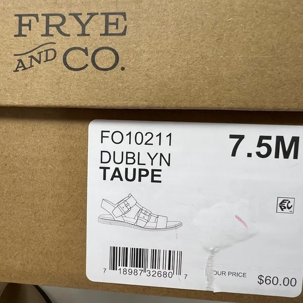 NWT FRYE AND CO Dublyn Sandals‎ Women 7.5 Taupe Gladiator Buckle FO10211 NIB New - Image 6